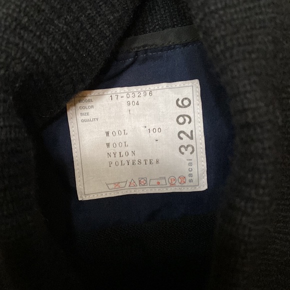 Sacai Pleated Panel Wool Knit Sweater - Picture 4 of 5